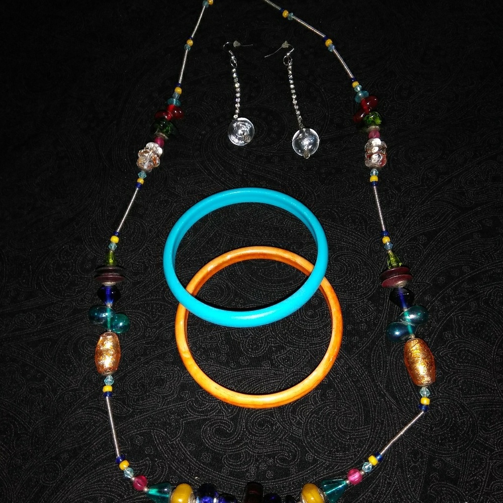 Handmade Beaded Necklace and Earrings